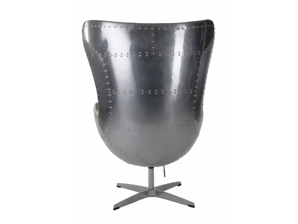 Fotel Jajo aluminium brąz PU - d2design